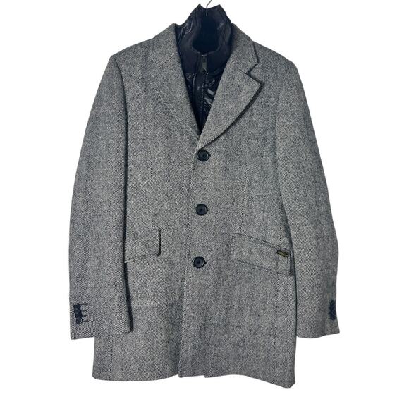 Scotch & Soda Wool Blend Tweed Jacket With Removable Puffer Innervest Size S - Picture 1 of 16